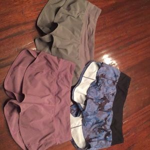 Three pairs of LuLuLemon shorts, size 2!